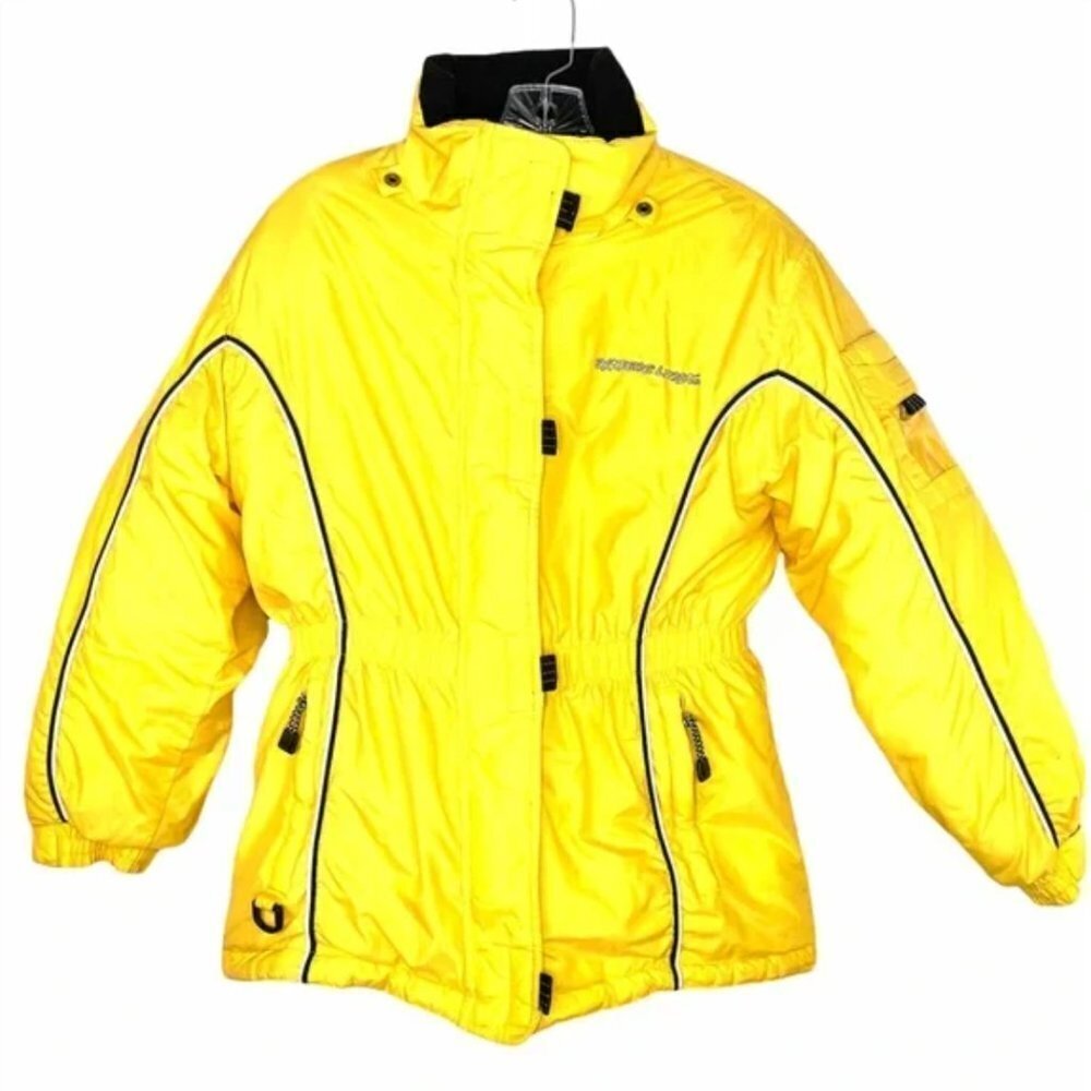 Vintage Y2K Yellow Black Puffer Ski Jacket Sz Sz S